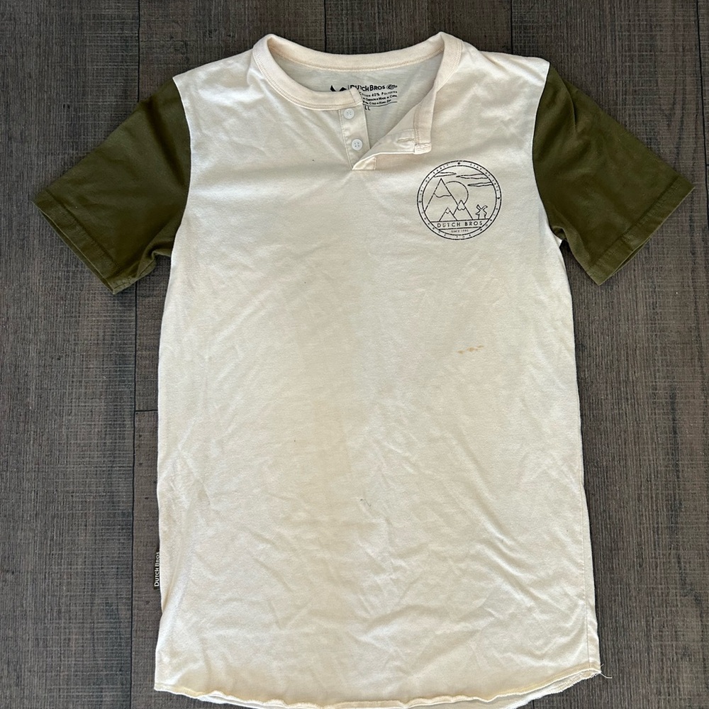 Dutch Bros White and Green Men's Shirt